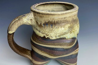 Level Up – Swirled Mug on the potter’s wheel